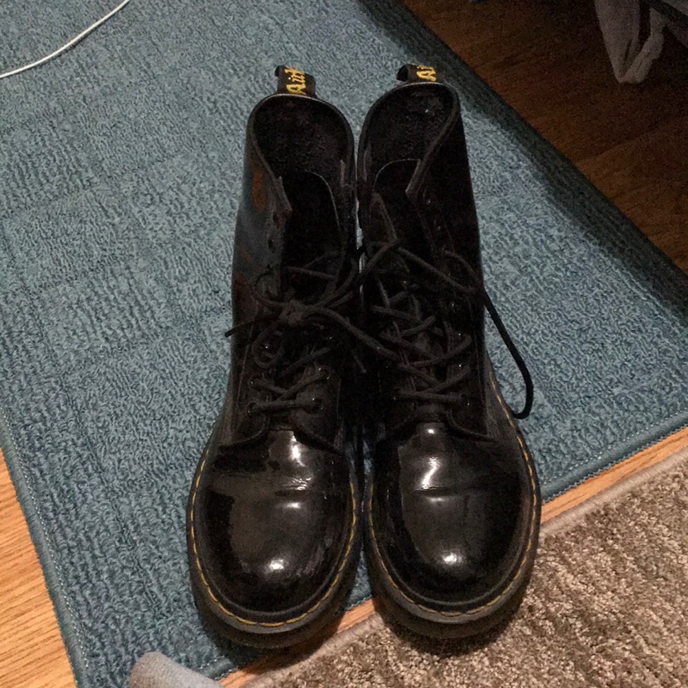 Dr. Marten’s black glossy boots